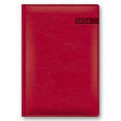 Ежедневник датированный 176л А6ф Ляссе на 2024г SARIF IMAGE Красный - фото 12406928