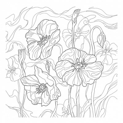 Раскраска 18л А4ф для Акварели 210х210мм отрывная склейка жесткая подложка "Сюжеты для акварели"-Чудесные цветы- - фото 12424266