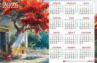 Календарь настенный листовой  А3ф 435X290мм на 2025г Картон мелованный тиснение-Тепло Прованса-