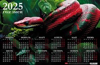 Календарь настенный листовой  А3ф 435X290мм на 2025г Картон мелованный-Год Змеи-