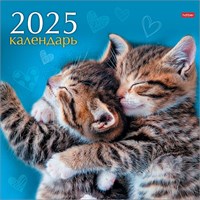 Календарь настенный перекидной 30х30см Стандарт на 2025г бум. мелован. на скобе-Забавные котята-  в инд.упак.с европодвесом