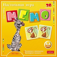ИГРА Настольная МЕМО для детей 36 карточек  -Happy ZOO-