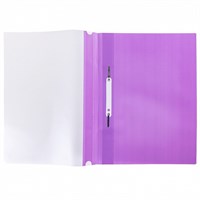 Папка -Скоросшиватель А4ф 100/120мкм Фиолетовая Пластиковая прозрачный верх (без ед штрихкода)